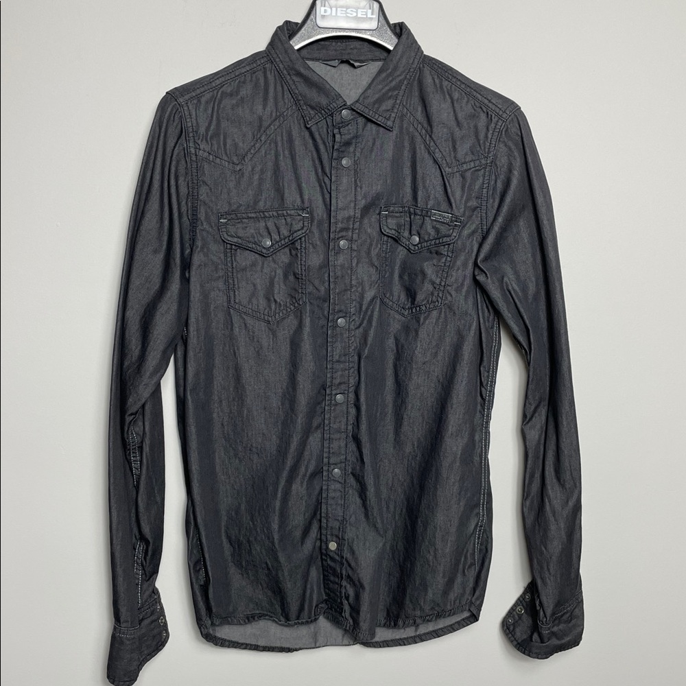 Diesel Black Denim Shirt Sz M